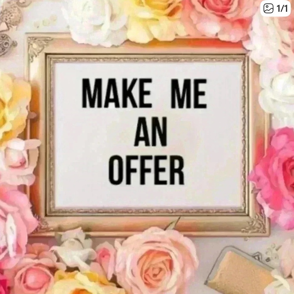Floral Framed 'Make Me An Offer' Sign - Pink & Cream